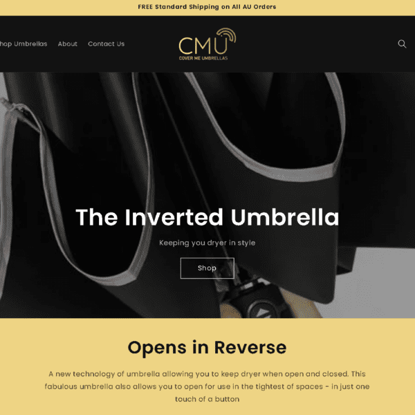 Shopify Store Development for Cover Me Umbrellas