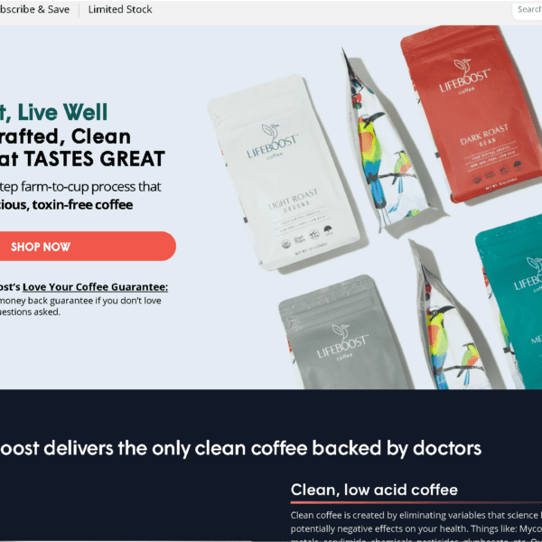 E-commerce Store for Lifeboost Coffee